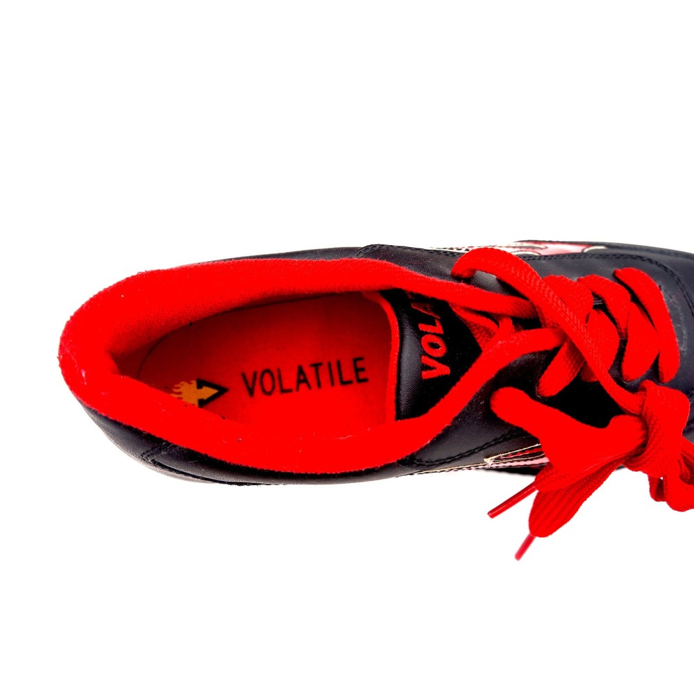 Vtg 90s Volatile Flame Arson Leather Platform Sneakers Sz 11 Shoes Black Red - Picture 9 of 10